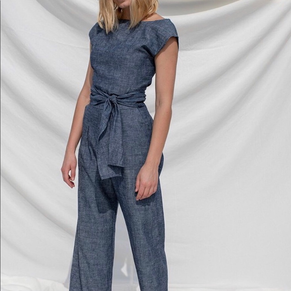 OZMA Matador Romper wide leg, chambray, small